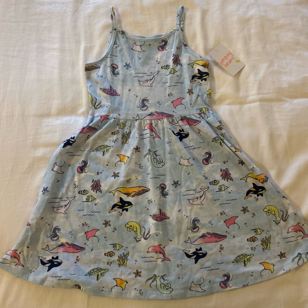 jumping beans White Top with Yellow and Navy Animal Trim